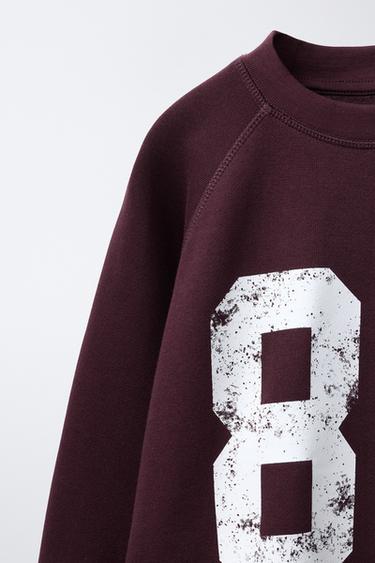 SWEAT À IMPRIMÉ NUMÉRO - Bordeaux de Zara - Image 2