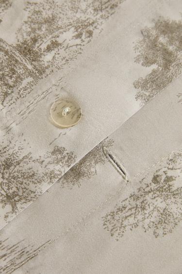 FEDERA GUANCIALE SATIN STAMPATO (300 FILI) - Grigio / Beige di Zara