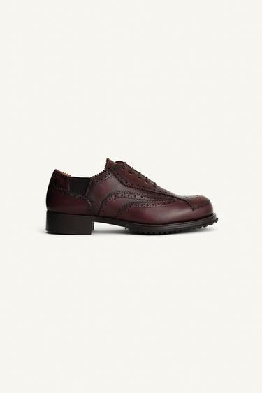 LIMITED EDITION LEATHER SHOES - Burgundy Red by Zara - Image 1