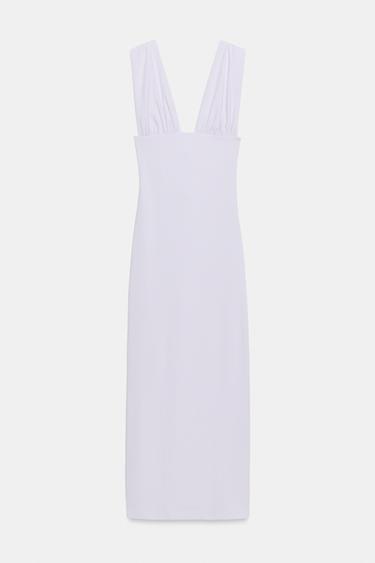 ROBE MI-LONGUE À LACETS - Lilas de Zara - Image 0