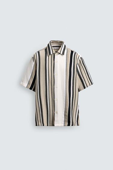 CAMISA RELAXED FIT ESTRUCTURA RAYAS - Rayas de Zara - Imagen 0