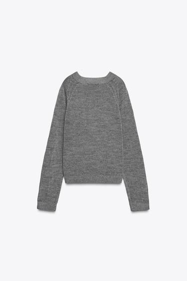 PULL BAKER EN MAILLE - Gris chiné de Zara - Image 4