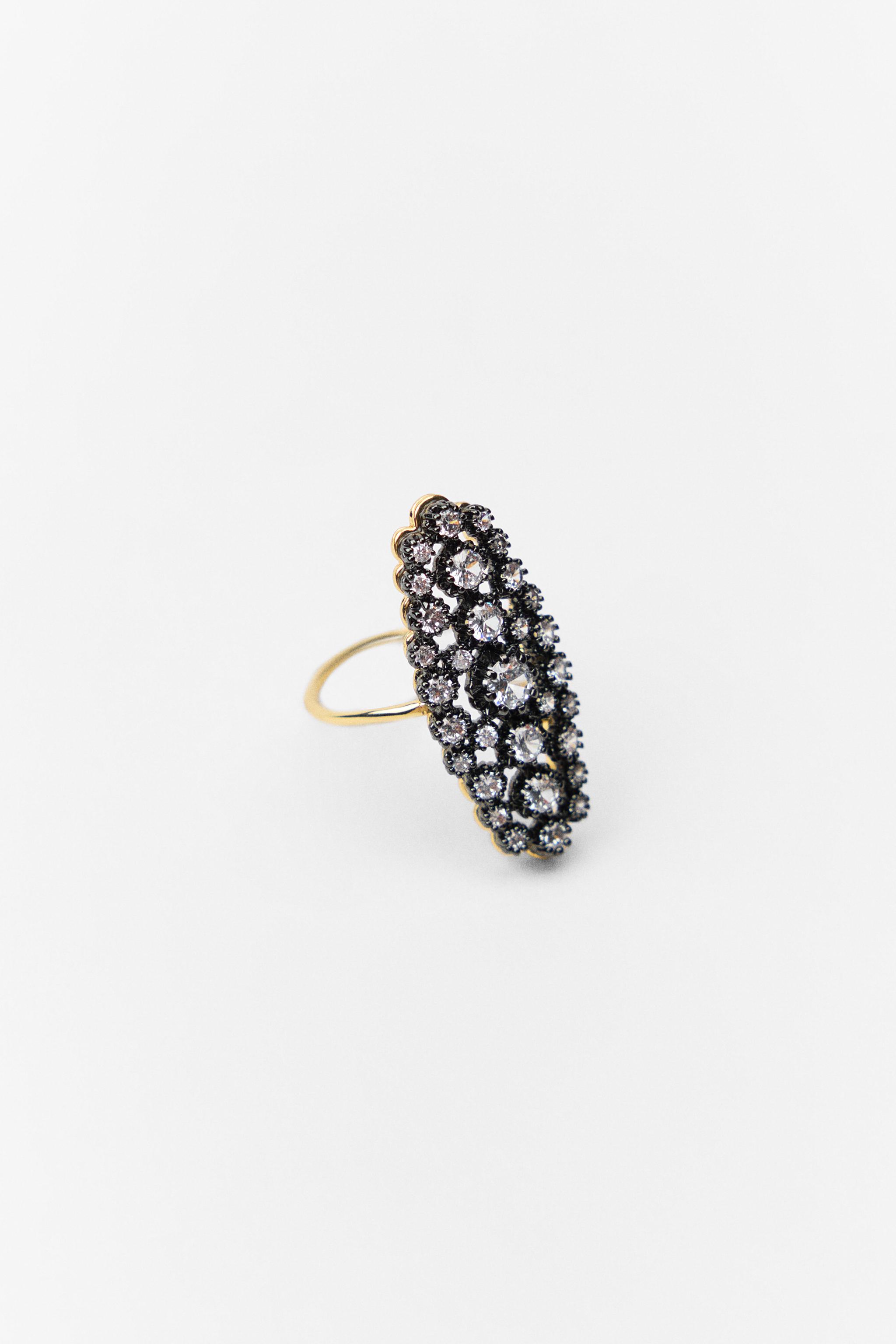 CUBIC ZIRCONIA RING LIMITED EDITION - Golden | ZARA United States