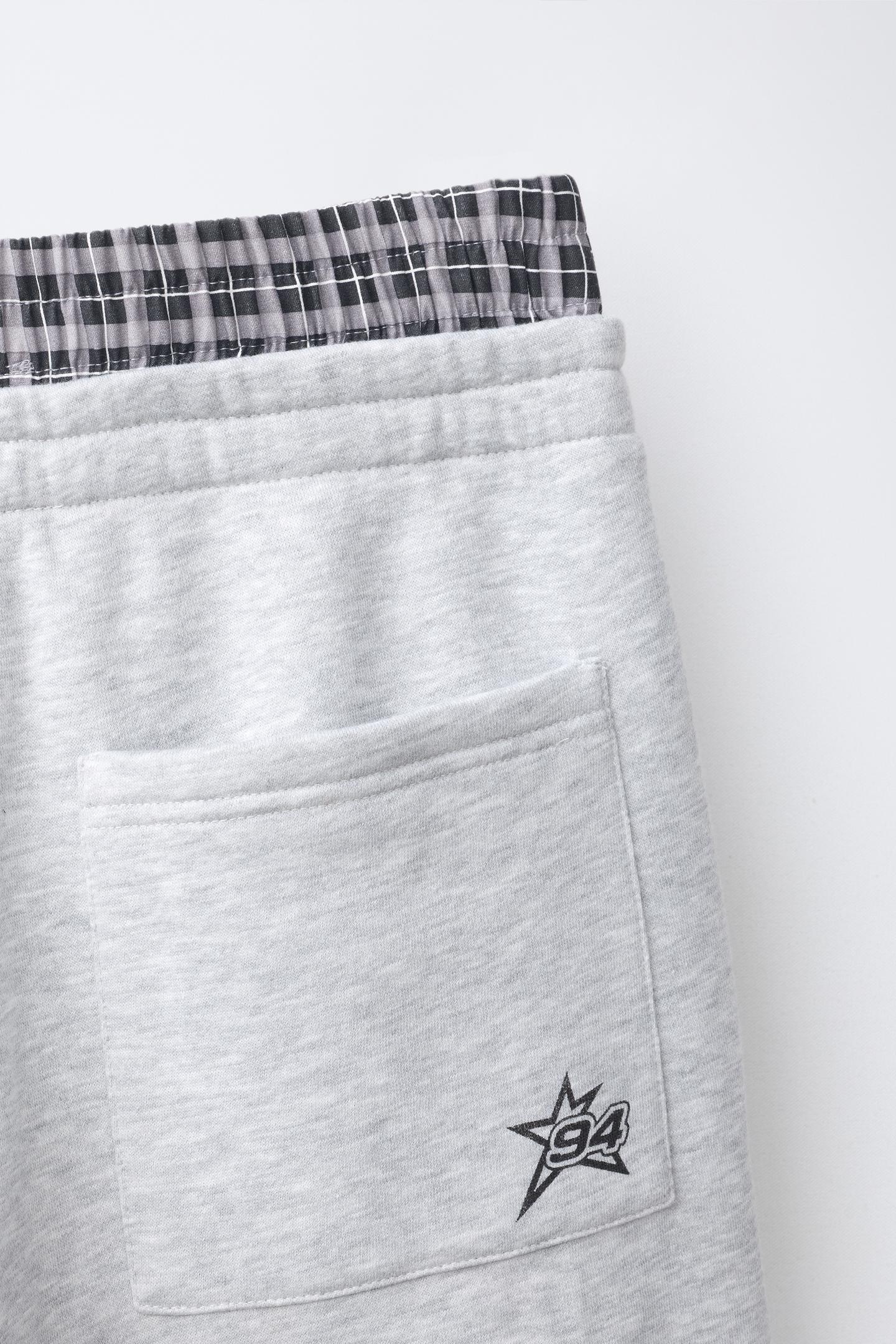 Детские брюки Zara Straight-Leg Double-Waistband, цвет: Серый меланжевый — фото 5