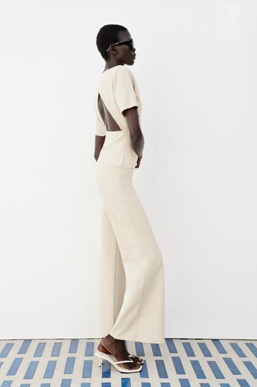 STRETCH TOP AND TROUSER SET - White by Zara