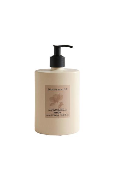 Zara (500 ML) JASMINE & MUSK HAND AND BODY CREAM - Light yellow