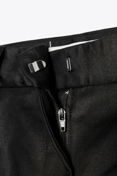 DARTED BERMUDA SHORTS WITH BELT - Black by Zara - Image 7