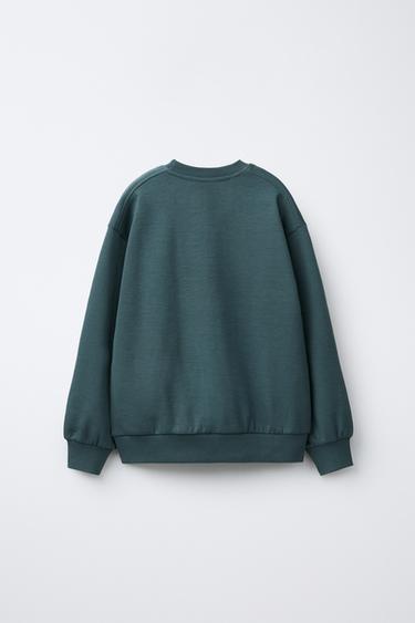 ENSEMBLE INTERLOCK SWEAT ET JOGGER INSCRIPTION EN RELIEF - Bleu de Zara - Image 2