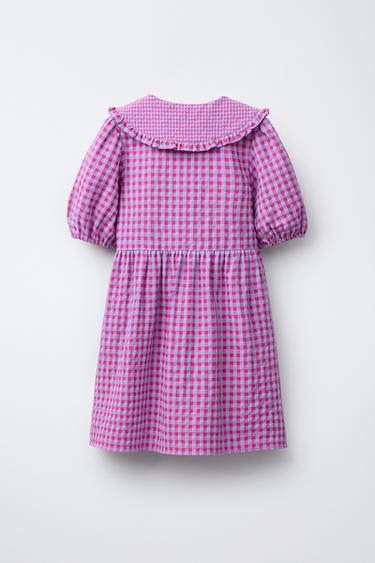 GINGHAM CHECK PRINT DRESS - Raspberry by Zara - Image 1