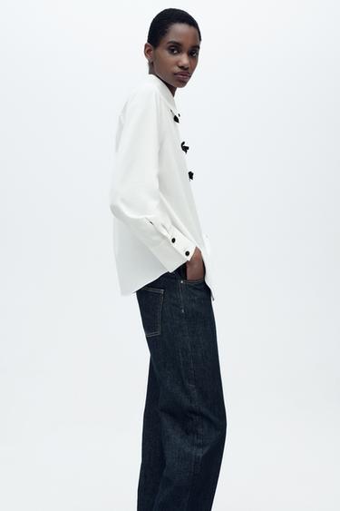 SHIRT WITH BOWS - Ecru by Zara - Image 1