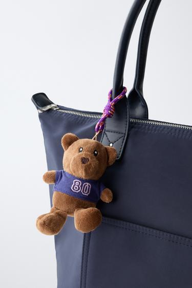SHOPPER NYLON CHARM OURSON - Bleu de Zara - Image 2