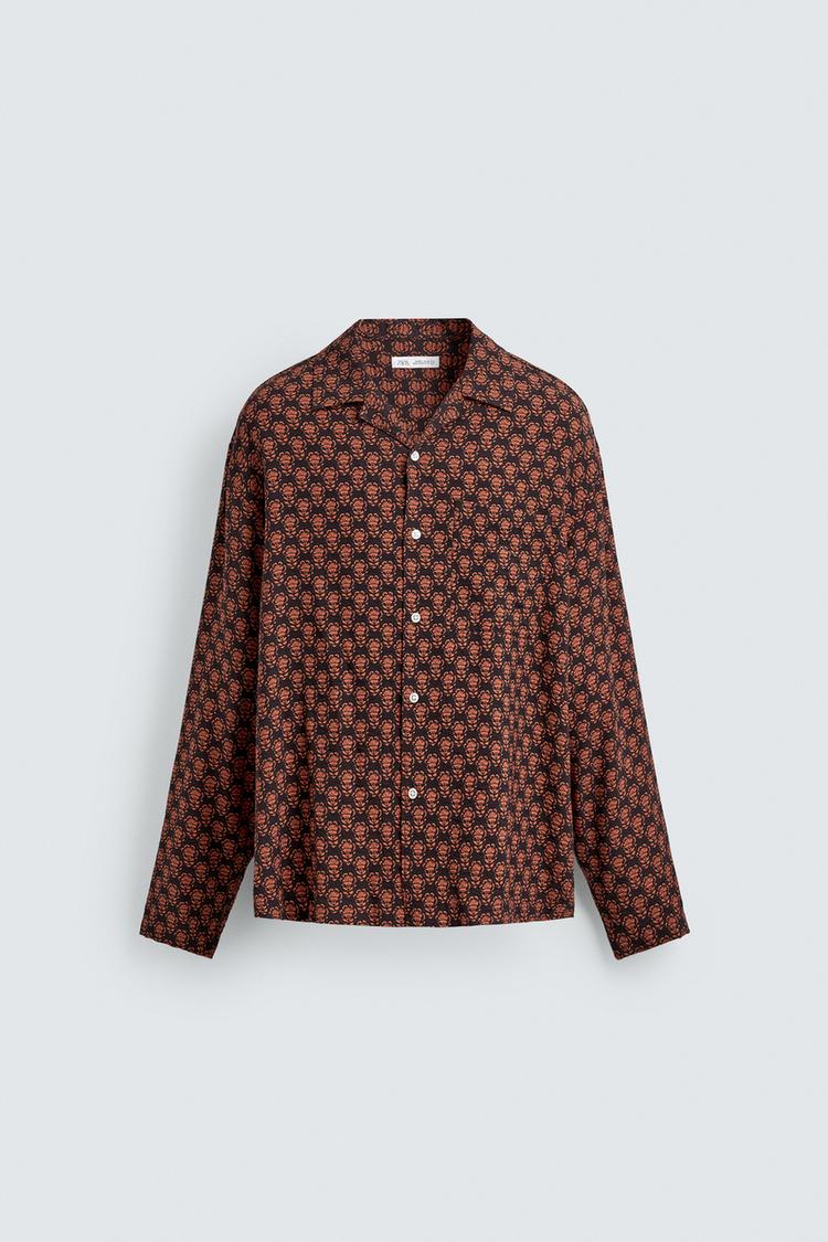 ZARA FLUID GEOMETRIC PRINT SHIRT