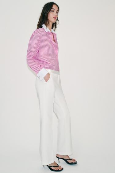 STRIPED POPLIN SHIRT - Pink by Zara - Image 4