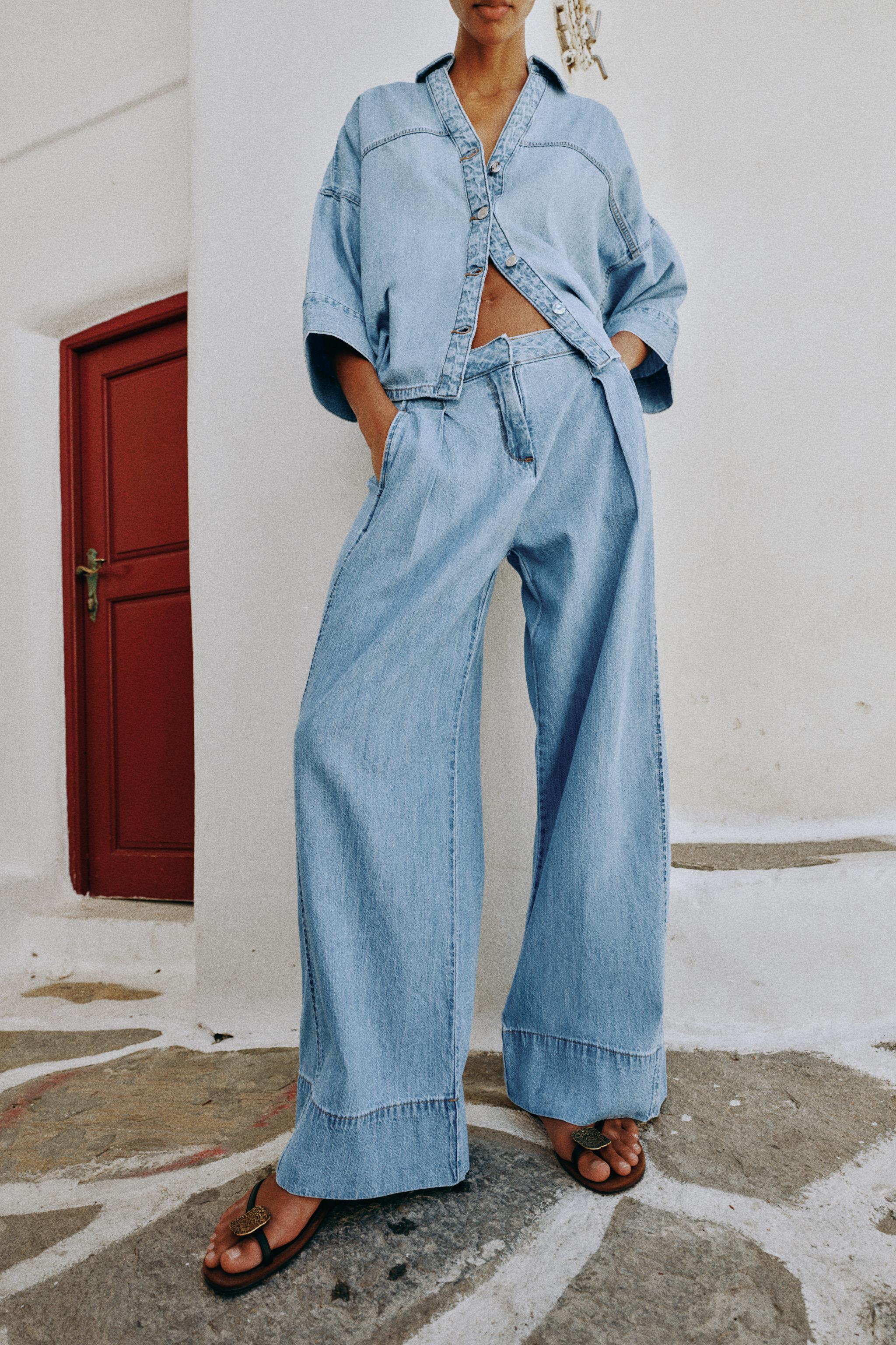 Z1975 WIDE-LEG HIGH-WAIST JEANS WITH PLEATS