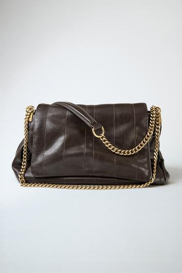 BOLSA A TIRACOLO COM CORRENTE METÁLICA - Chocolate da Zara