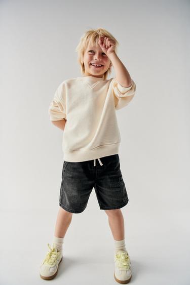 LOOSE-FITTING DENIM BERMUDA SHORTS - Black by Zara - Image 4