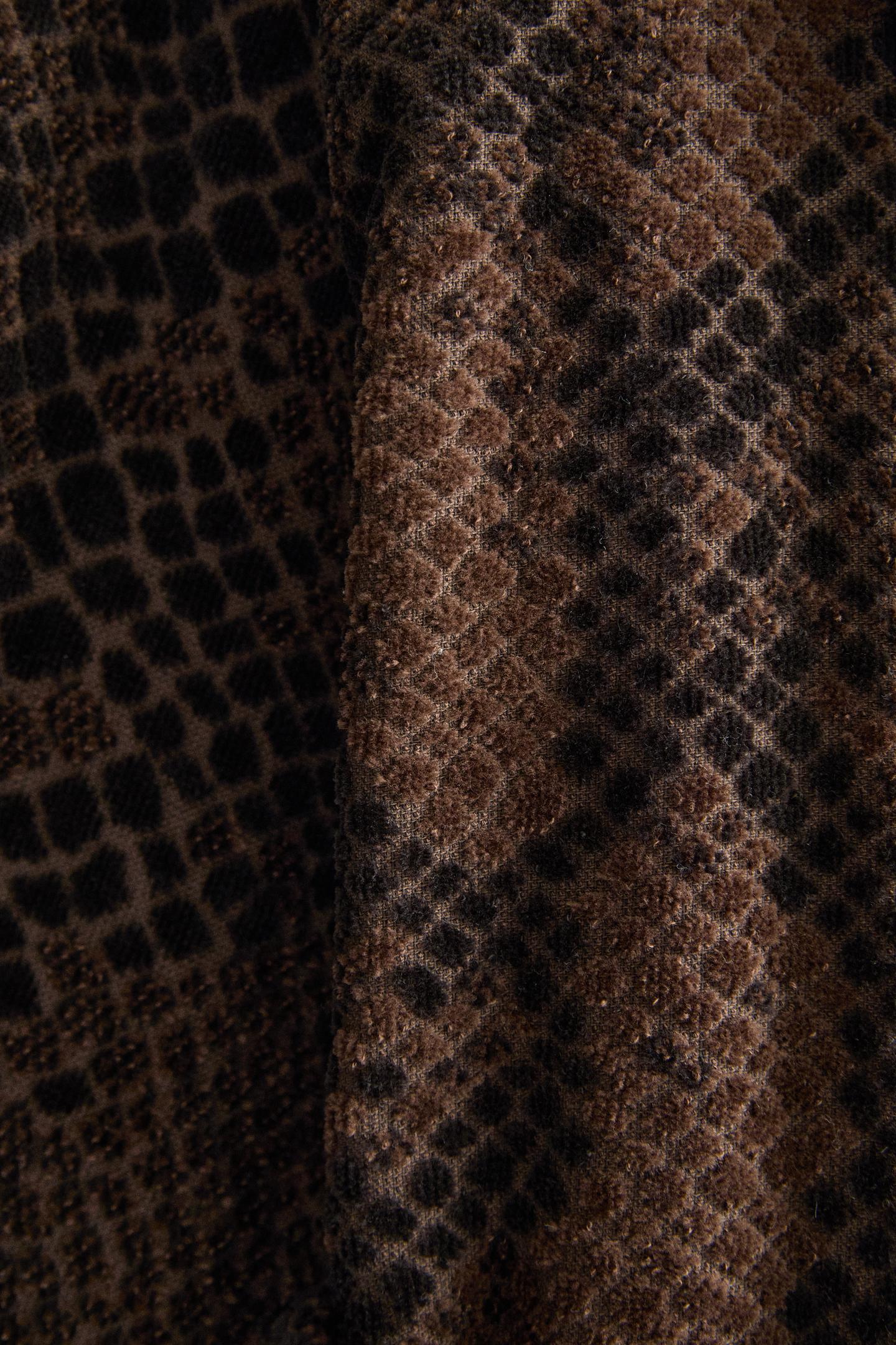 Халат Animal Velour — Zara, цвет: Коричневый — фото 4