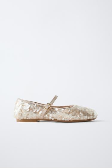 BAILARINA LENTEJUELAS - Blanco Crudo de Zara
