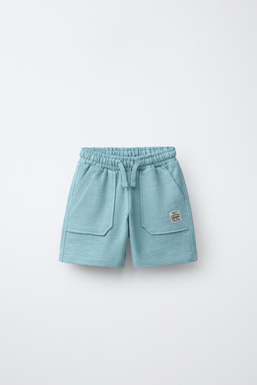 BERMUDA CREPE LISA - Azul claro de Zara