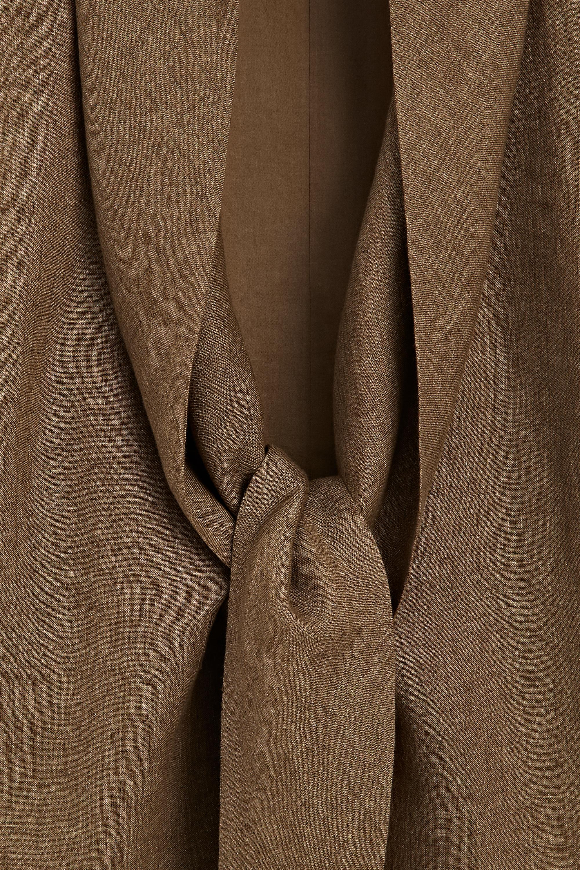 100% linen vest with tie detail