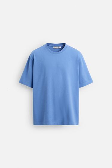 HEAVYWEIGHT-T-SHIRT MIT KURZEN ÄRMELN - Blau verwaschen von Zara