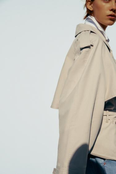 TRENCH COURT À CEINTURE - Marron clair de Zara - Image 2