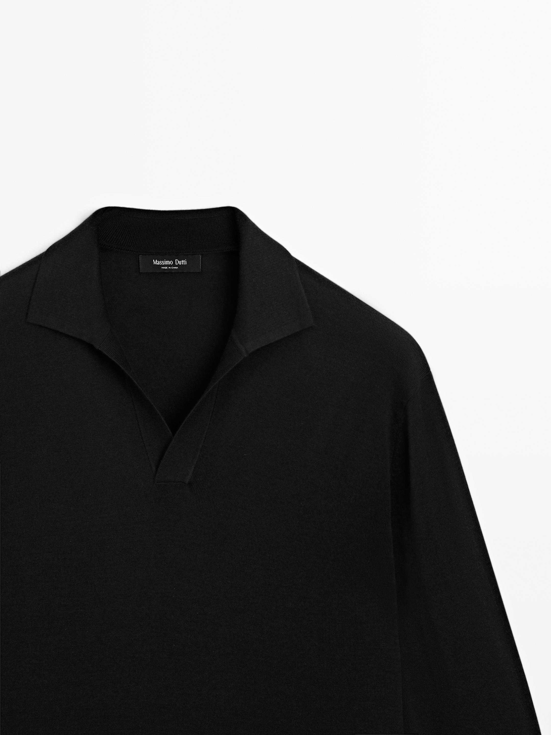 Pull polo en maille à col V