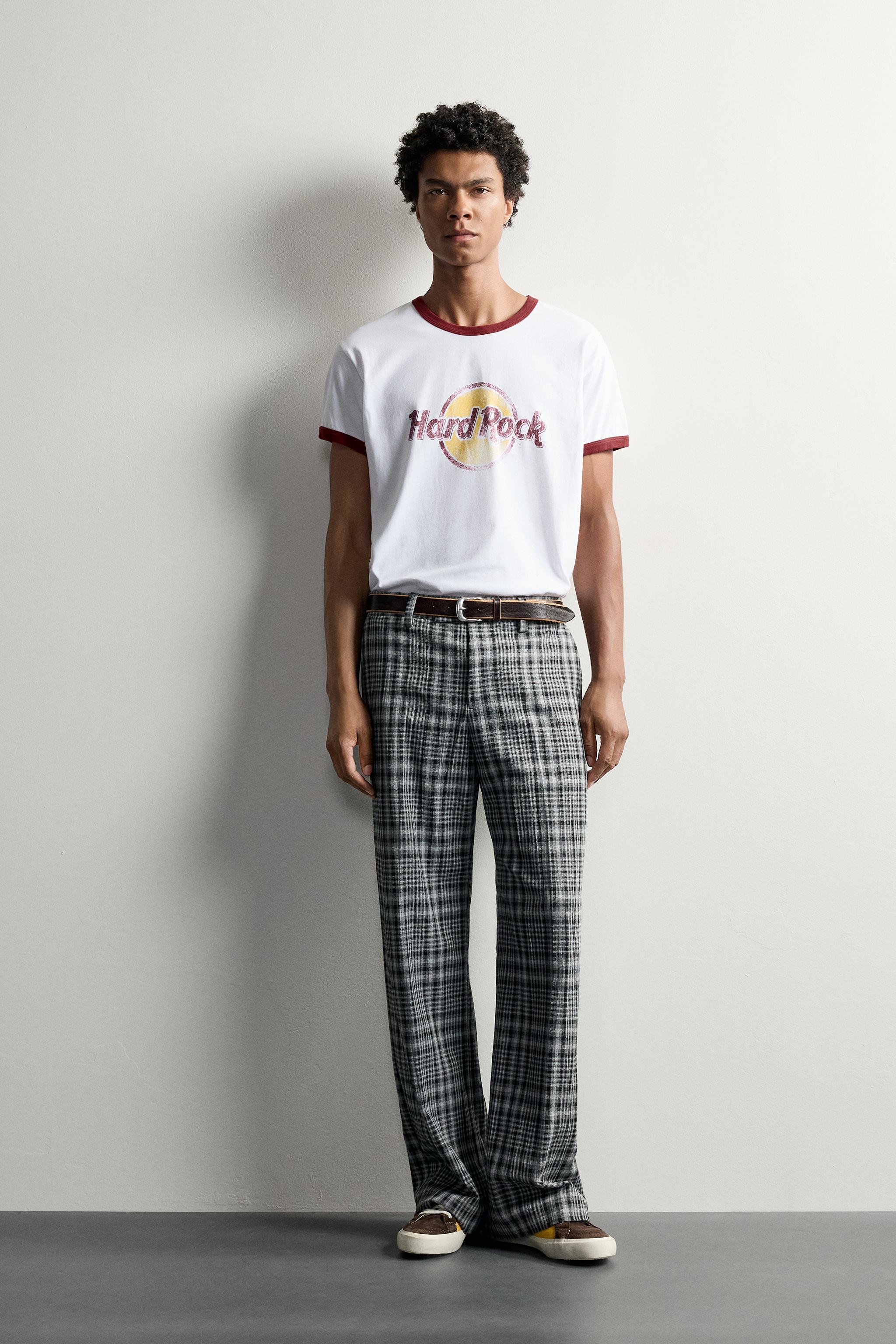 Мужские футболки Zara CONTRAST HARD ROCK INTERNATIONAL© T-SHIRT