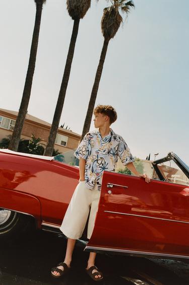 CAMISA ESTAMPADO FORMAS - Azul medio de Zara