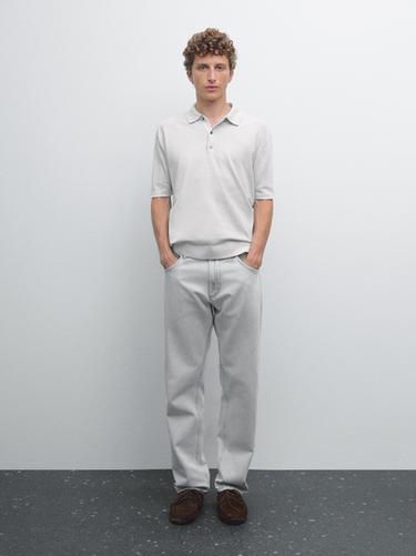 Zara Short sleeve knit polo shirt - 201 - Image 0