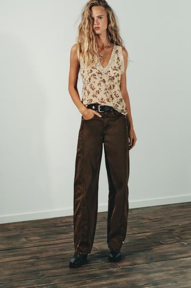 FLORAL LACE TOP - Beige by Zara