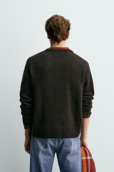 PULL EN LAINE - CACHEMIRE AARON LEVINE X ZARA - Marron foncé de Zara - Image 2