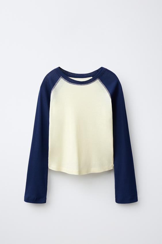 RAGLAN SLEEVE T-SHIRT - Navy / White by Zara - Image 0