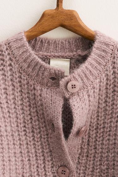 ZARA TIMELESS - CHUNKY KNIT CARDIGAN - Pink / Lilac by Zara - Image 2