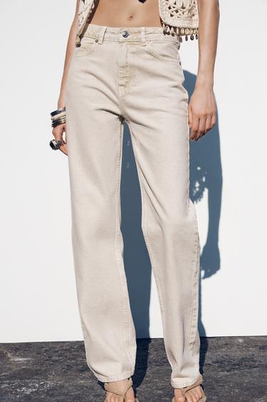 JEANS Z1975 STRAIGHT TIRO ALTO LONG LENGTH - Crudo de Zara
