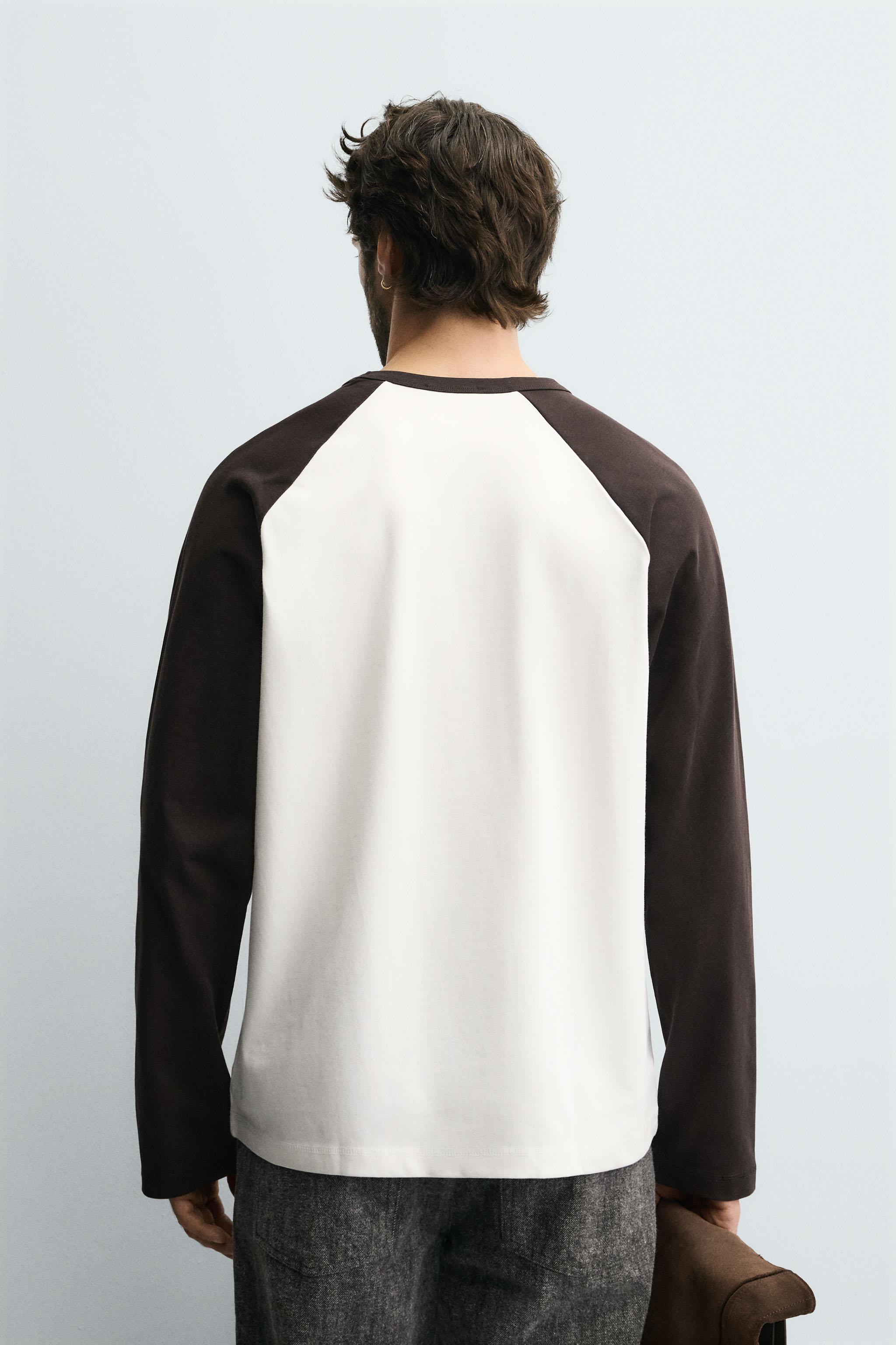 COLOR BLOCK RAGLAN SLEEVE T-SHIRT