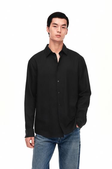EASY CARE TEXTURED SHIRT - Black by Zara