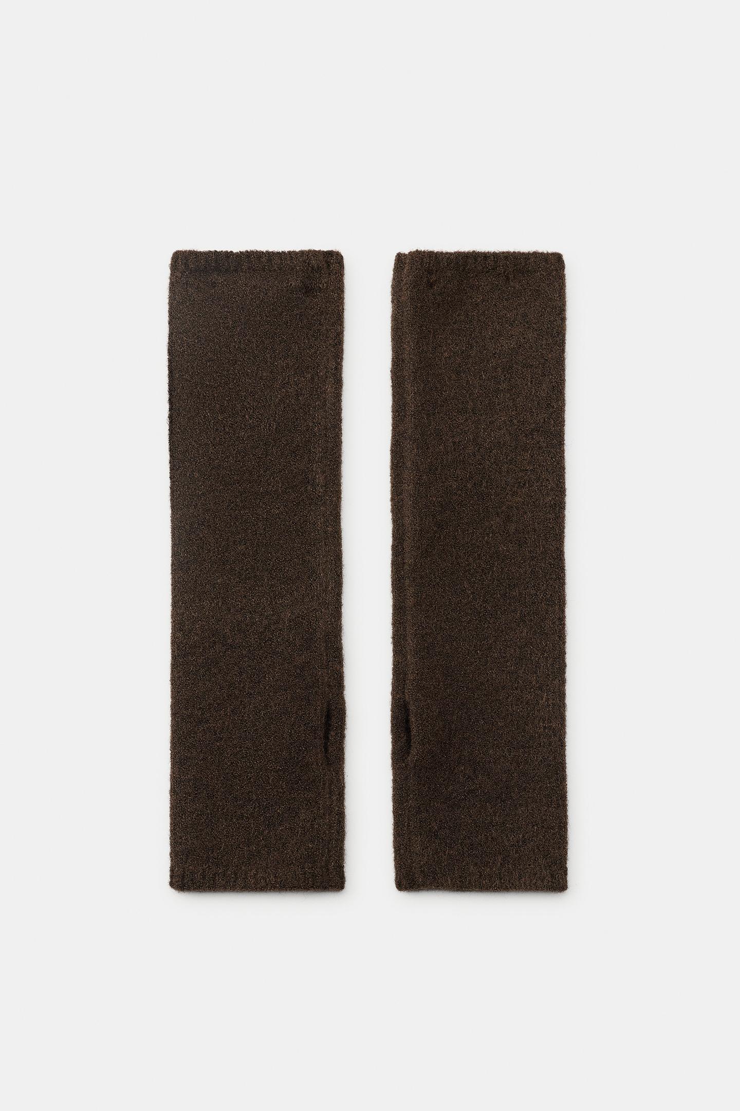 Женские перчатки Zara Dog Embroidered Mittens, цвет: Коричневый — фото 6