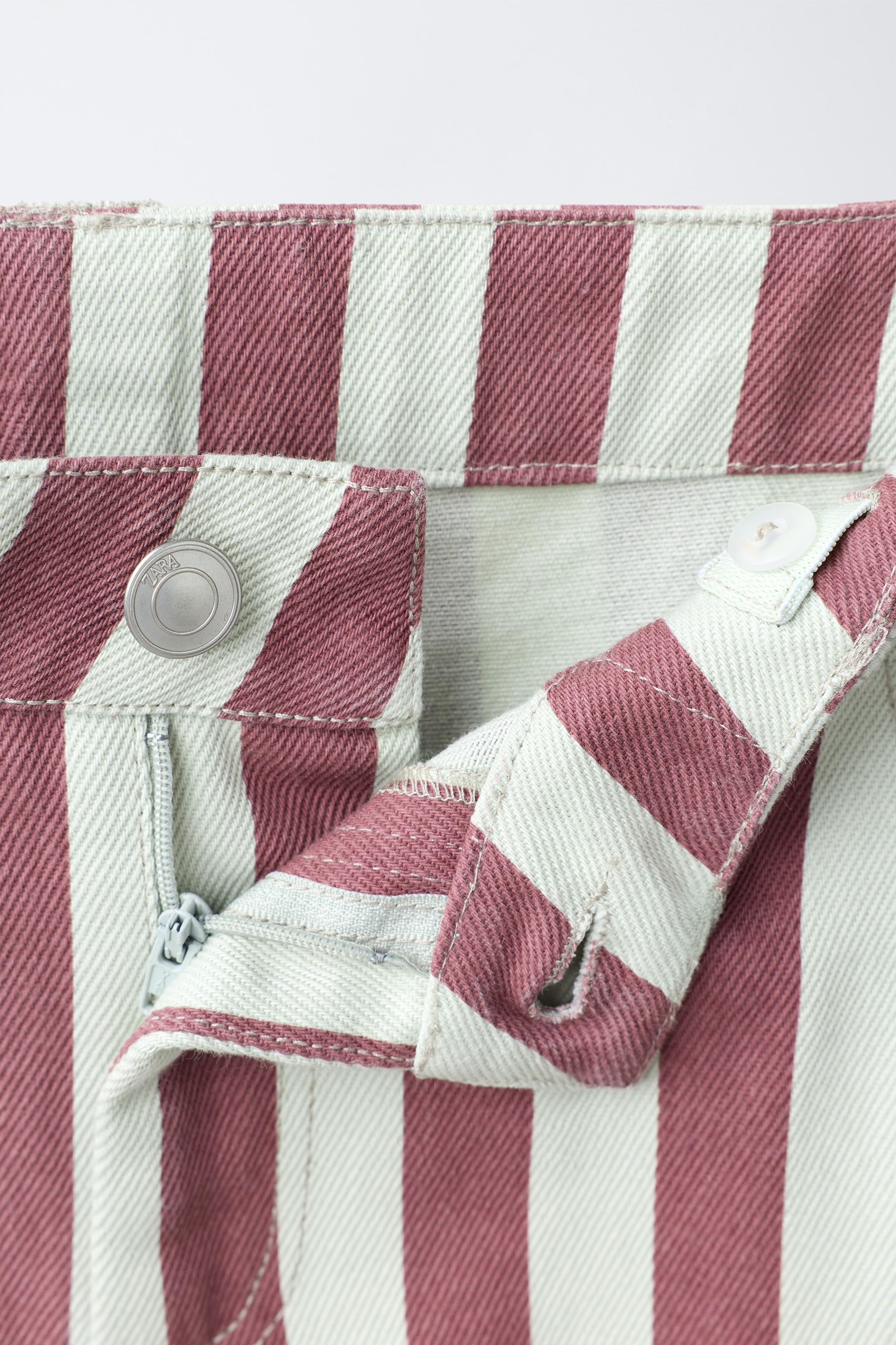 STRIPED BARREL PANTS