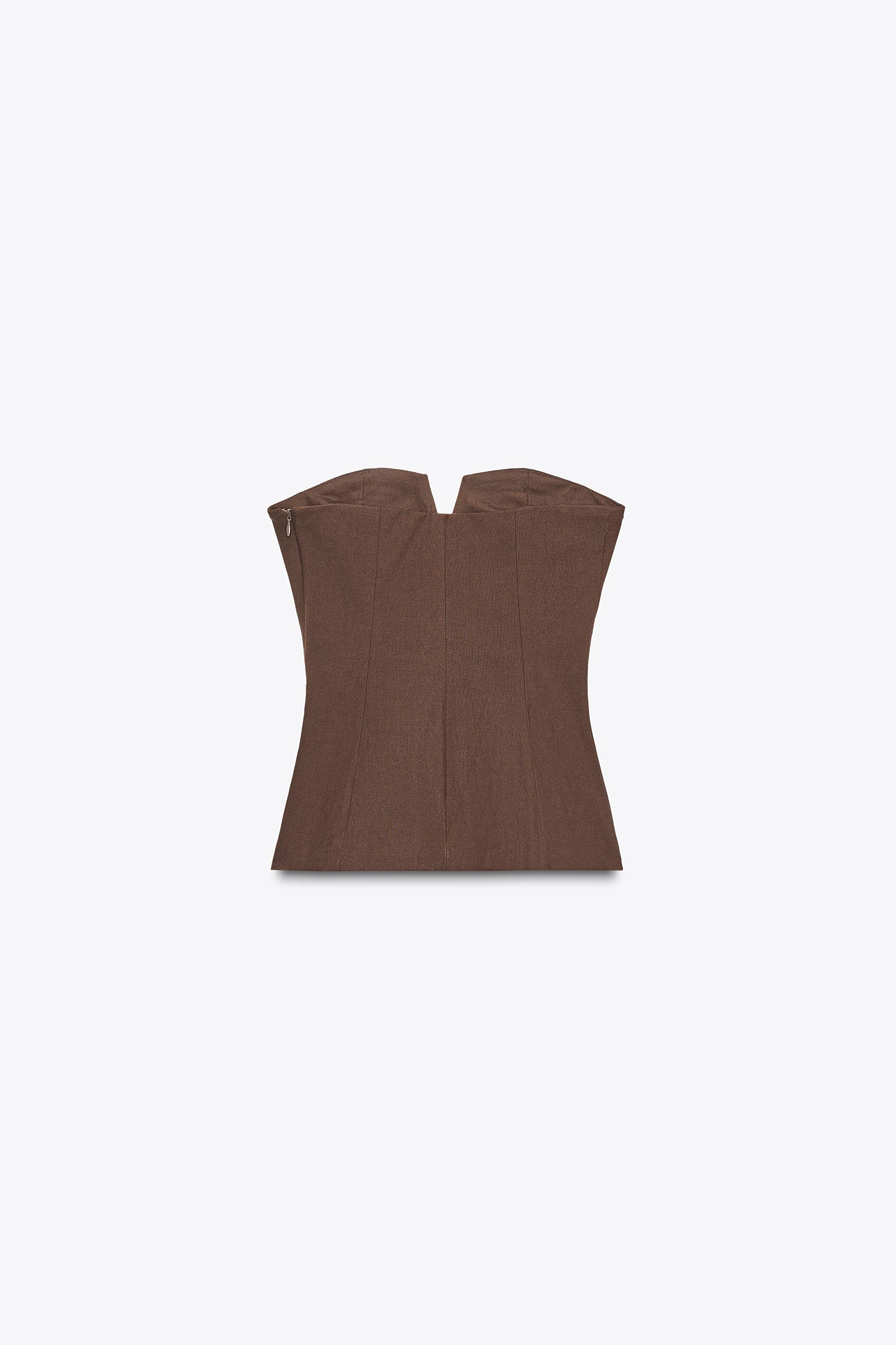 LINEN-LOOK BANDEAU TOP