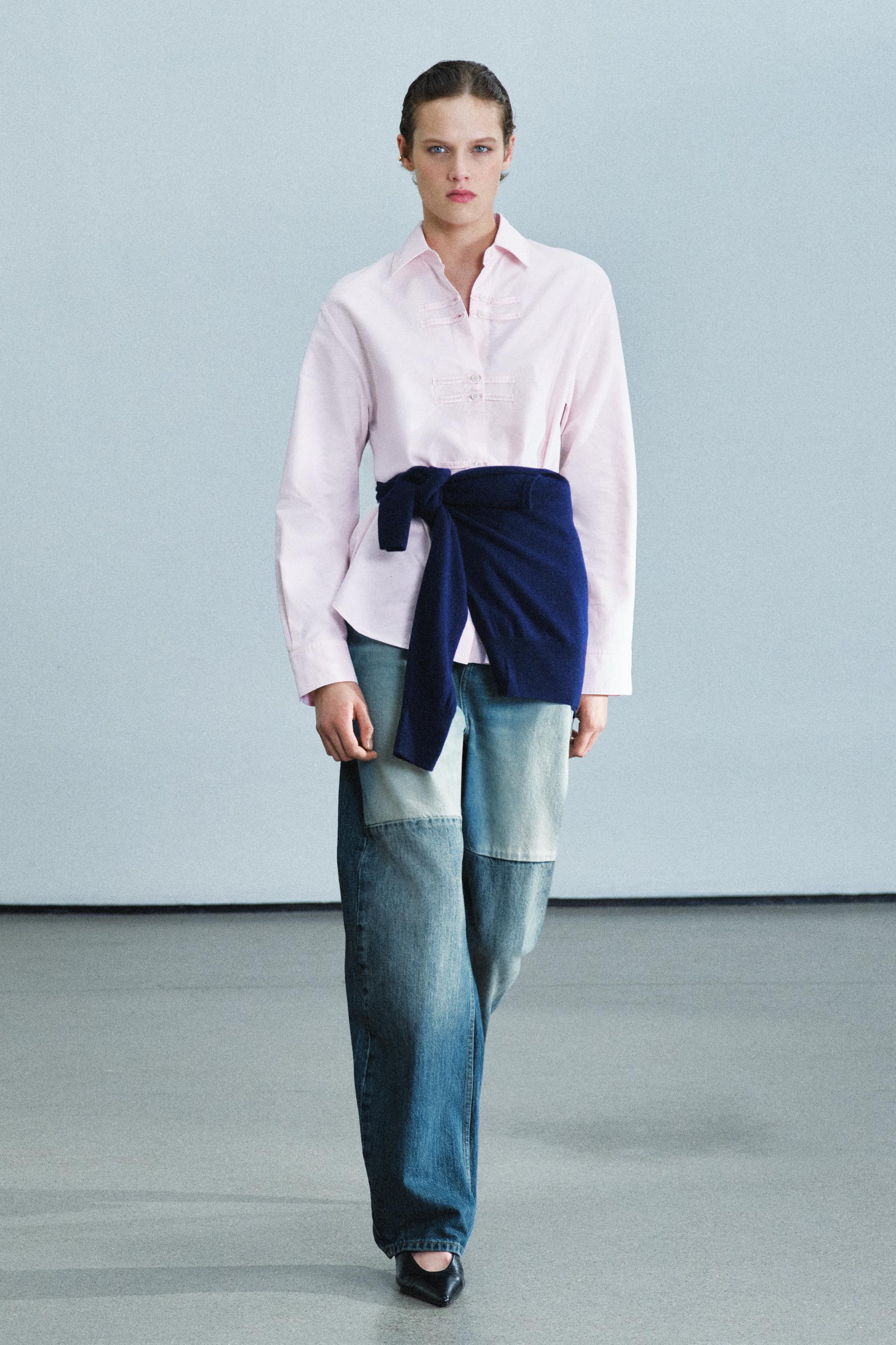 ZW COLLECTION OXFORD FROG FASTENING SHIRT