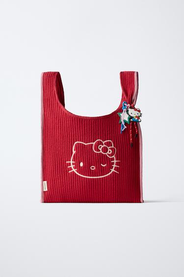 Zara HELLO KITTY © SANRIO 針織托特包 - 紅色 - 圖片 0