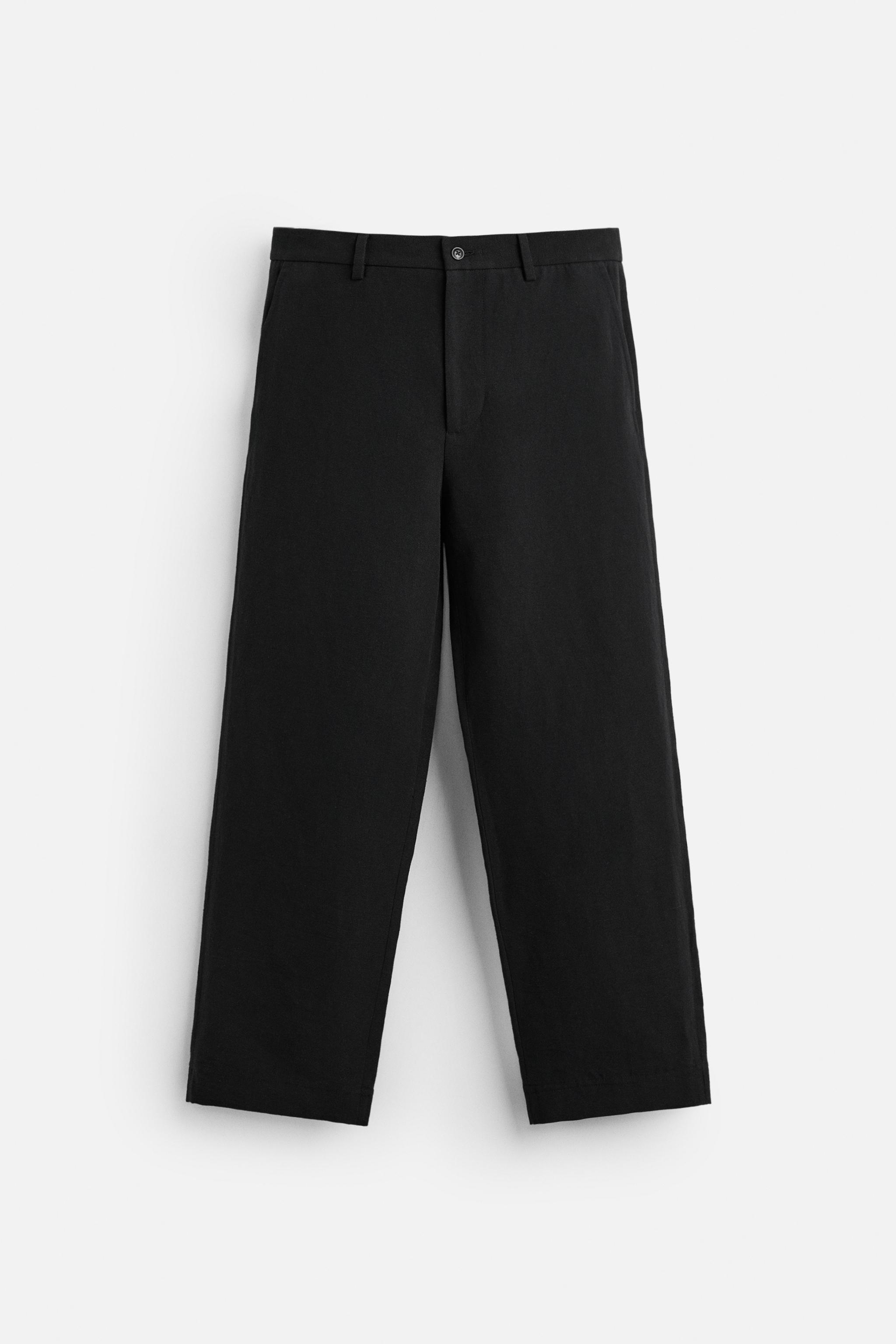 PANTALON DE COSTUME EN COTON ET LIN