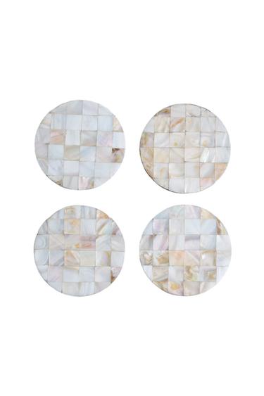 Zara Açık bej - SEDEFLİ BARDAK ALTLIĞI SETİ (4’LÜ SET)