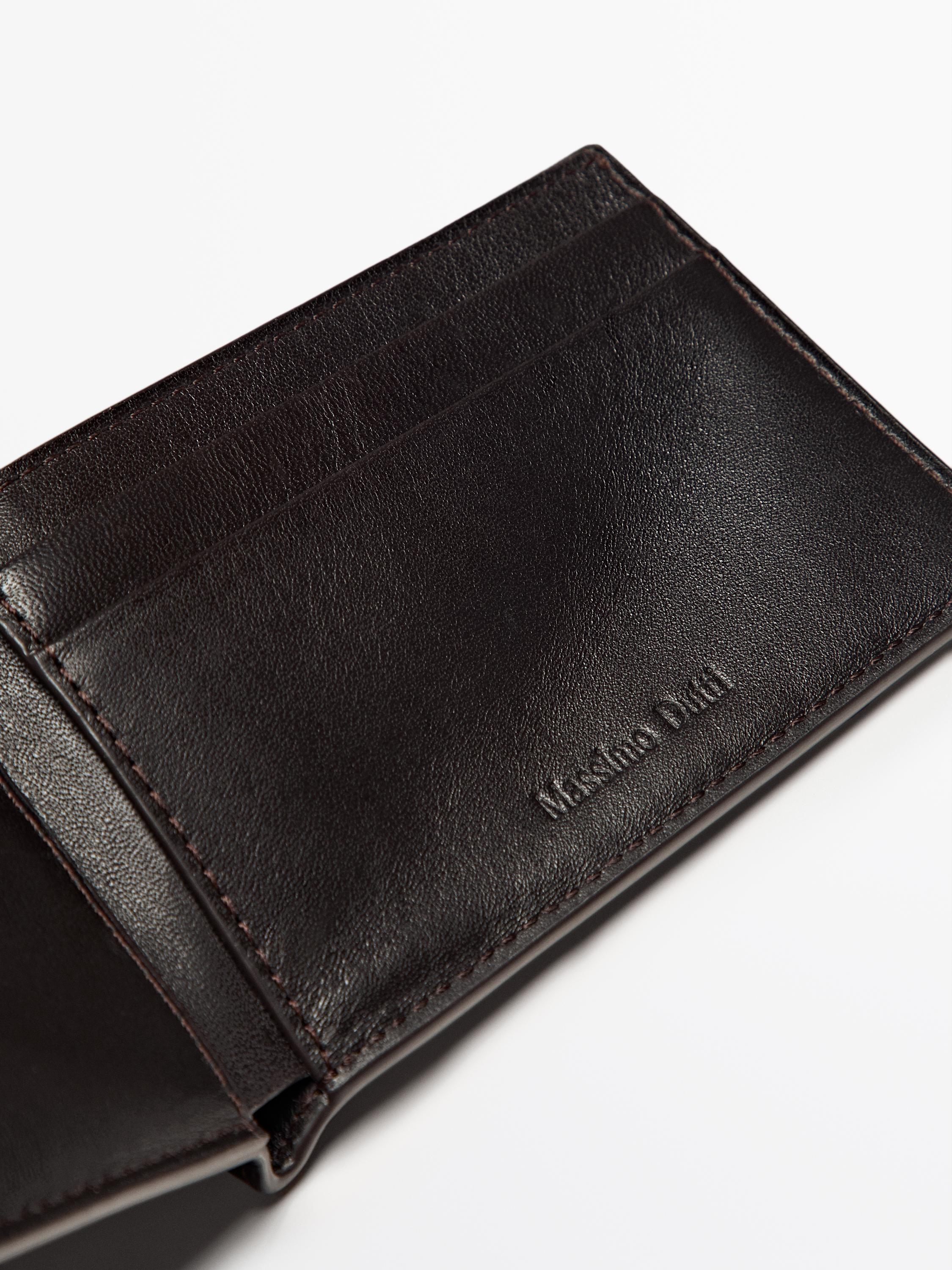 Portefeuille format paysage en cuir nappa