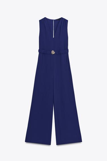 JUMPSUIT WITH HARDWARE BELT - Bluish by Zara - Image 4