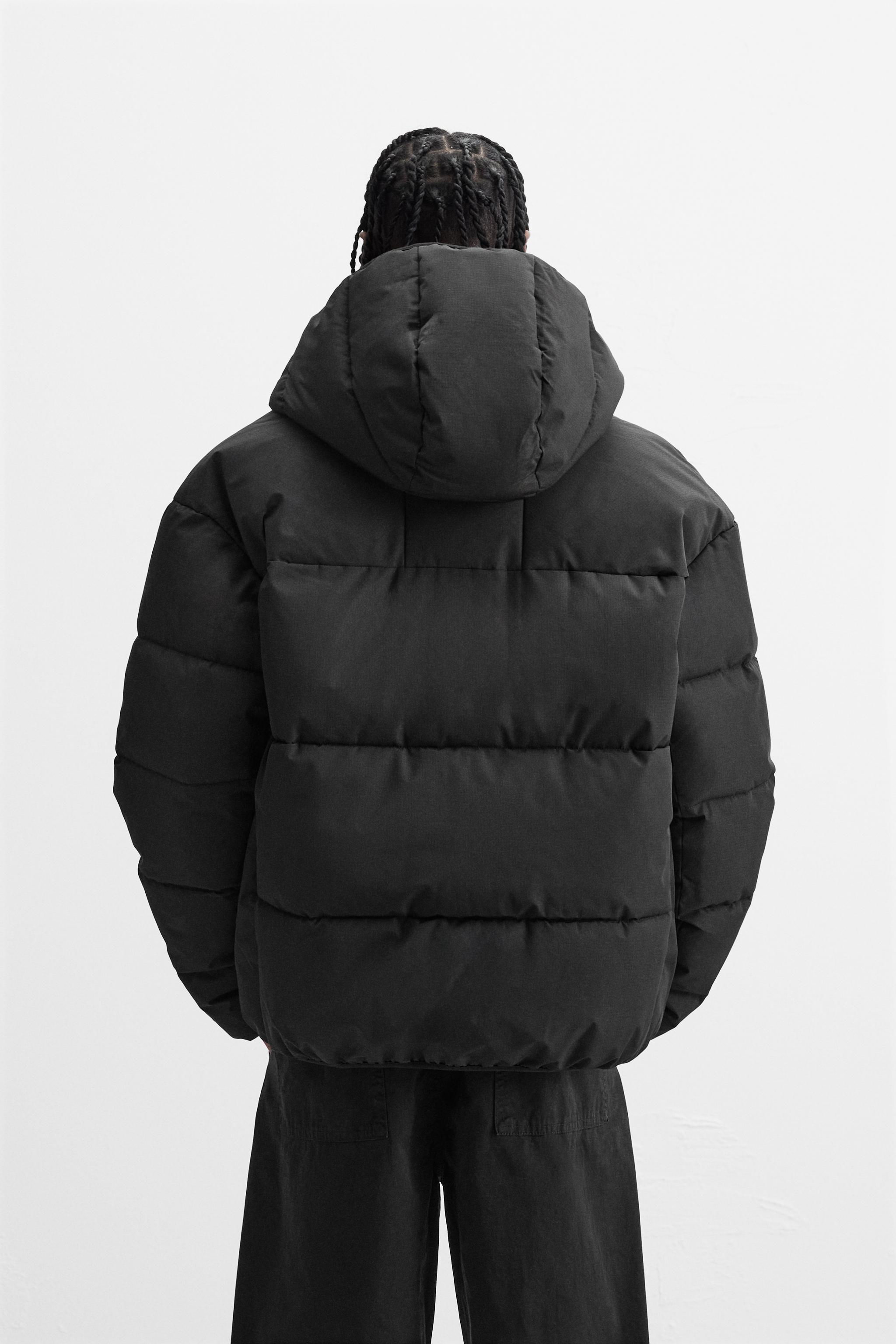 Black zara puffer jacket online