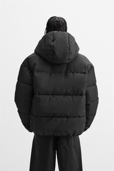 PADDED HOODED JACKET - Black by Zara - Image 2