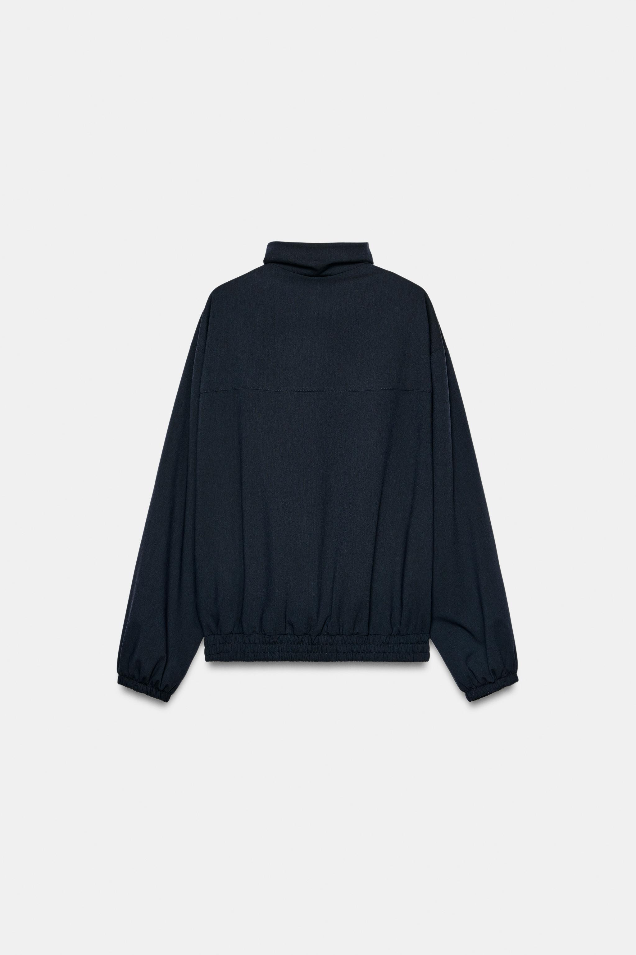 ZW COLLECTION ZIP BOMBER JACKET - Navy blue | ZARA United States