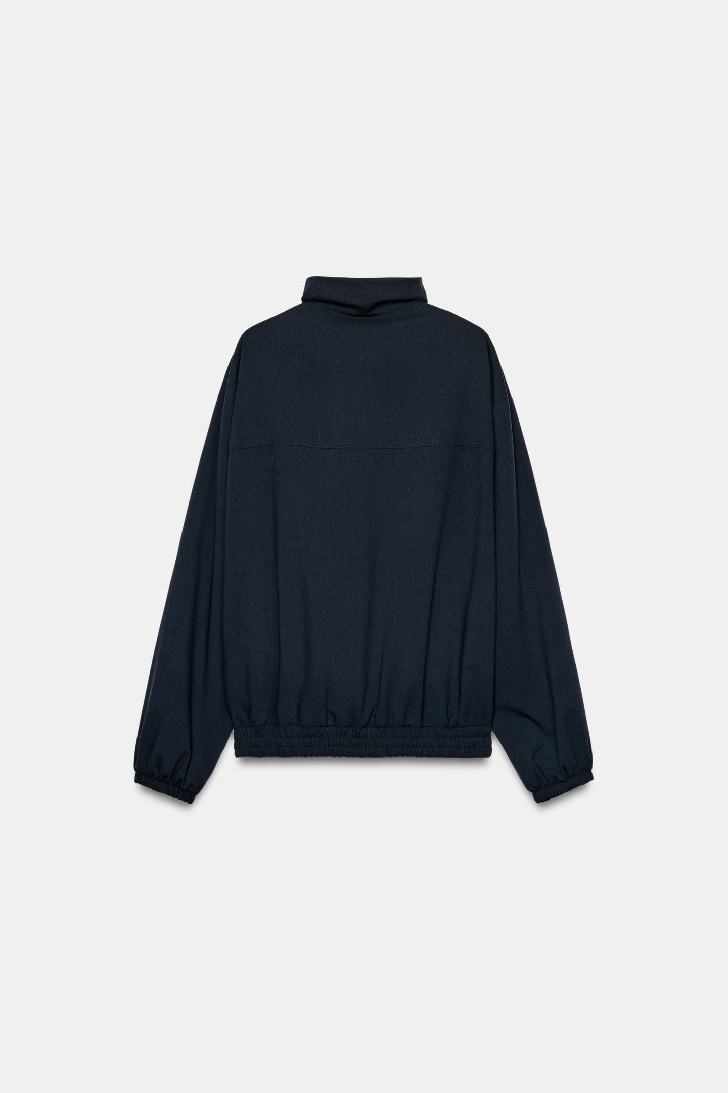 Женская куртка Zara ZW Collection Zip Bomber, цвет: Тёмно-синий — фото 6